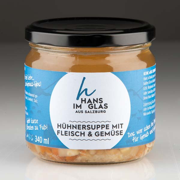 Hühnersuppe mit Fleisch & Gemüse Hans im Glas
